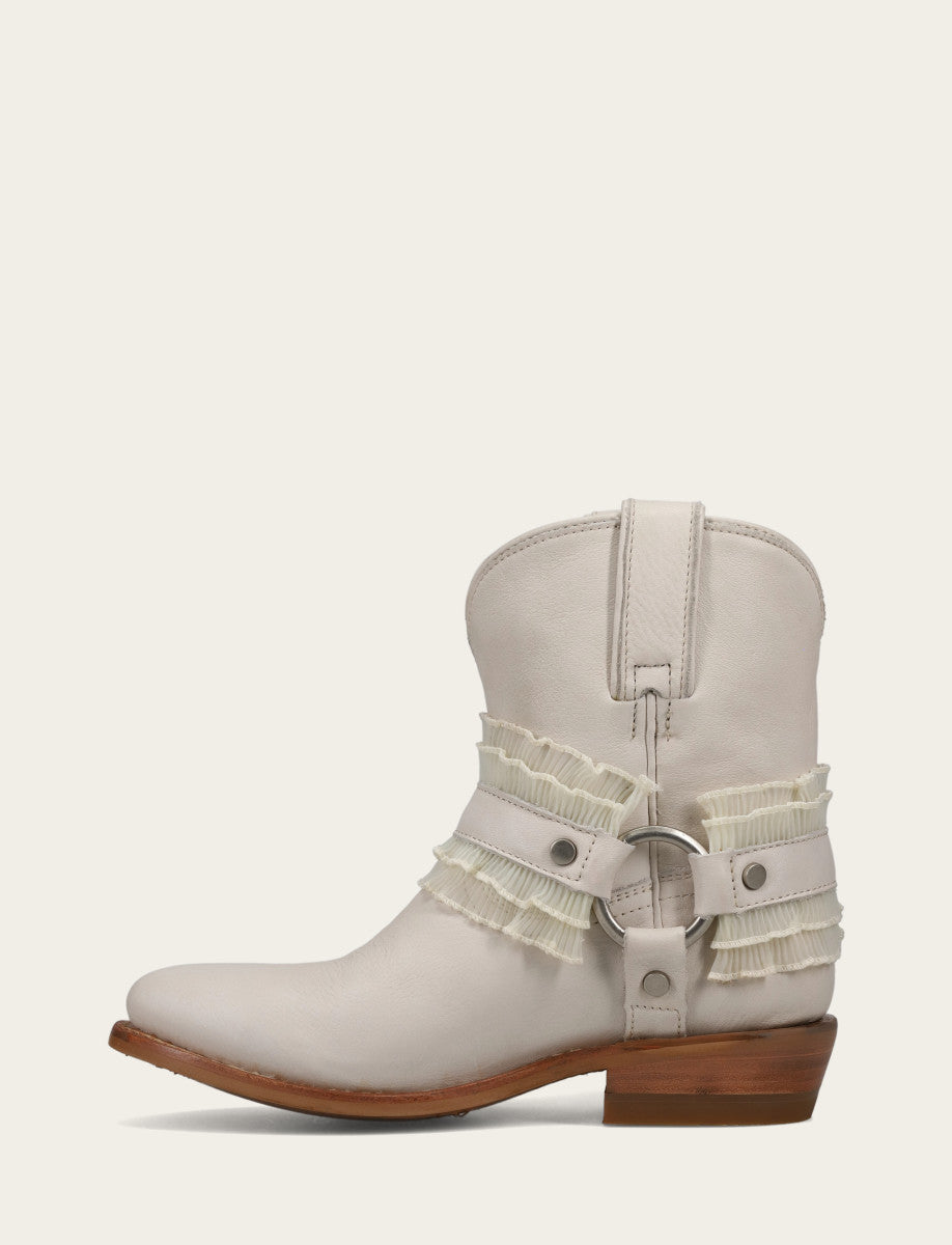 Women's Ivory Billy Harness Ruffle Boots - Ivory