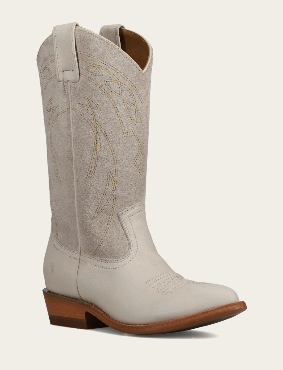 Ivory Billy Pull On Deco Stitch Boot - Ivory