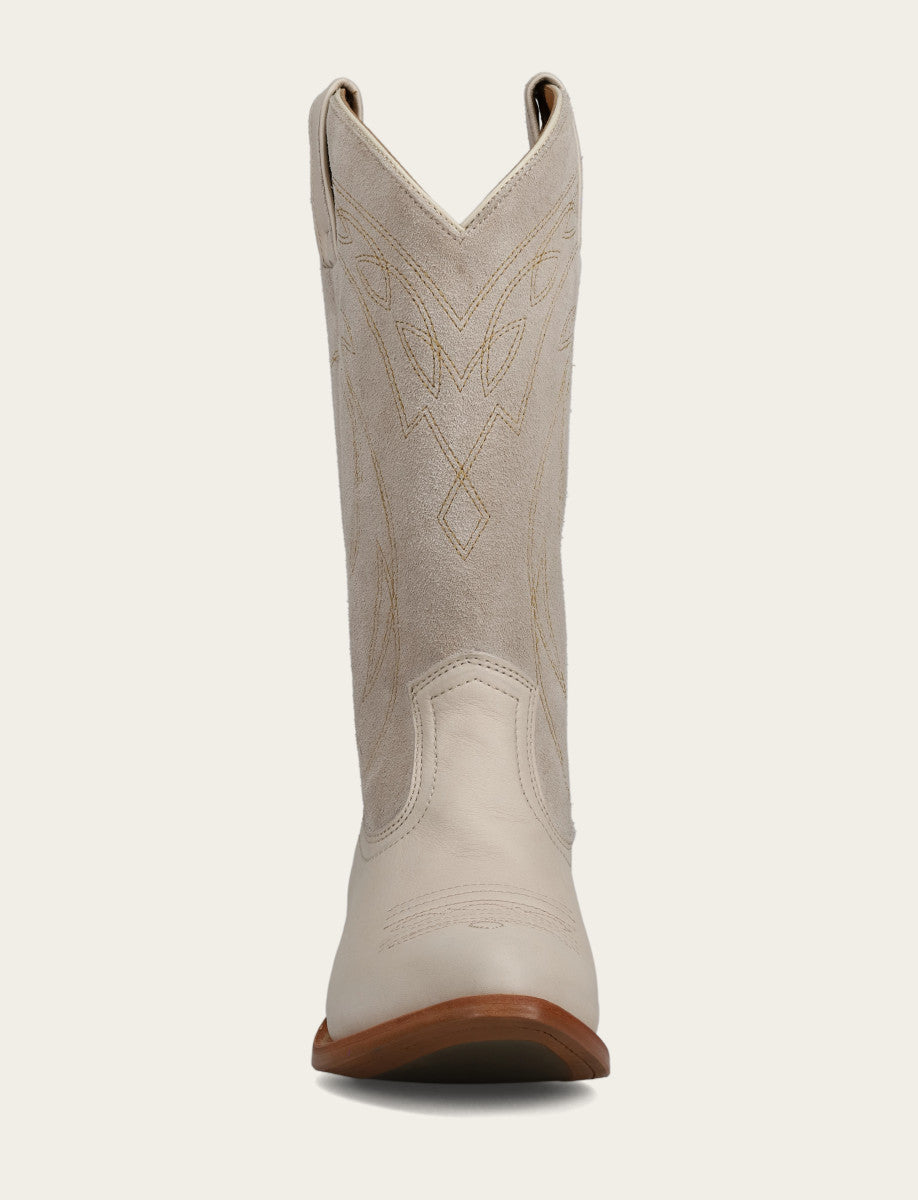 Ivory Billy Pull On Deco Stitch Boot - Ivory