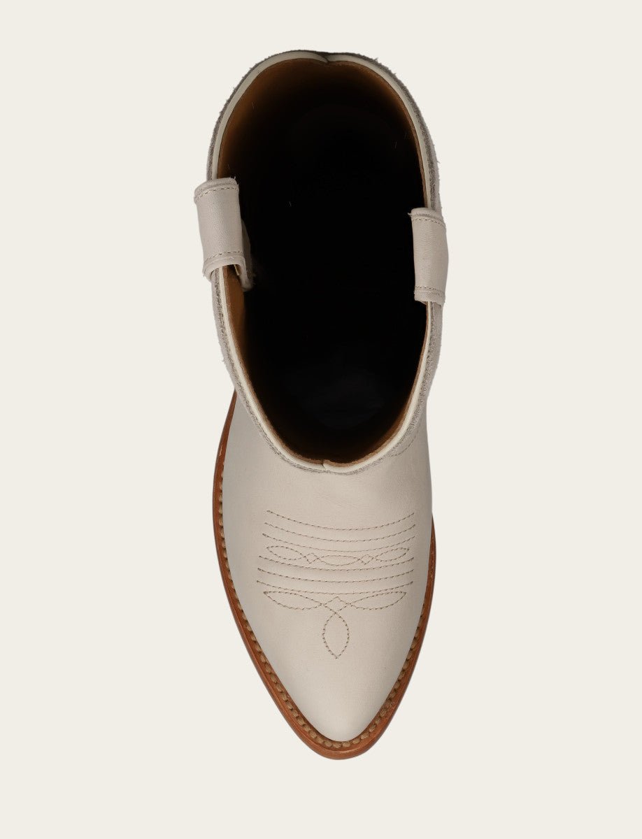 Ivory Billy Pull On Deco Stitch Boot - Ivory