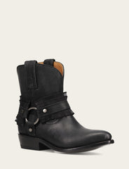 Women's Black Billy Harness Ruffle Boots - Black