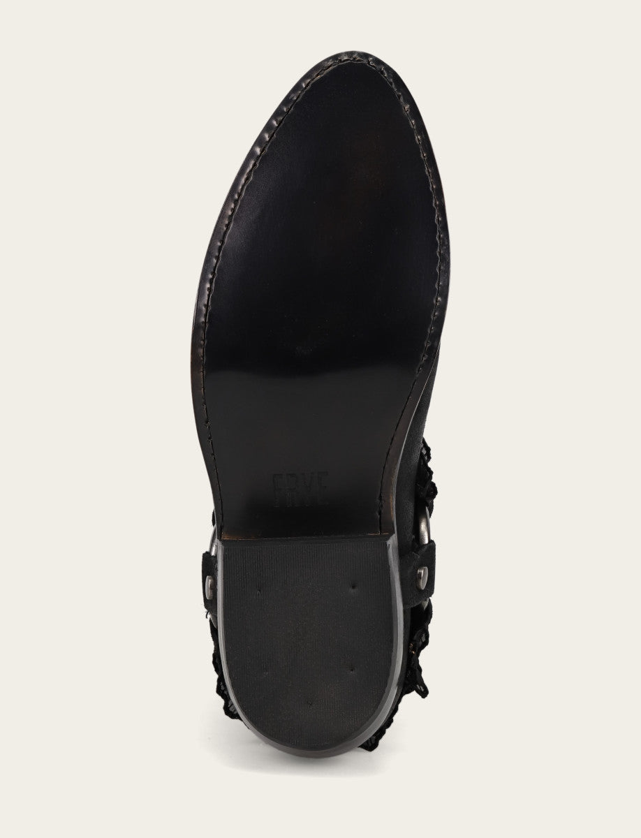 Women's Black Billy Harness Ruffle Boots - Black