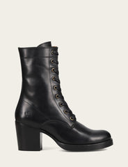 Women's Black Jean Lace Up Boot - Black