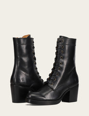 Women's Black Jean Lace Up Boot - Black