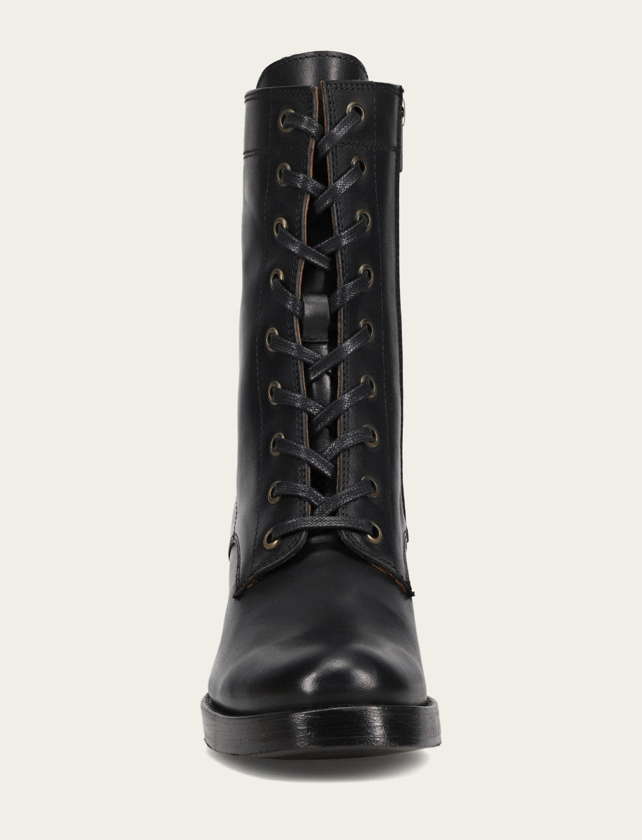 Women's Black Jean Lace Up Boot - Black