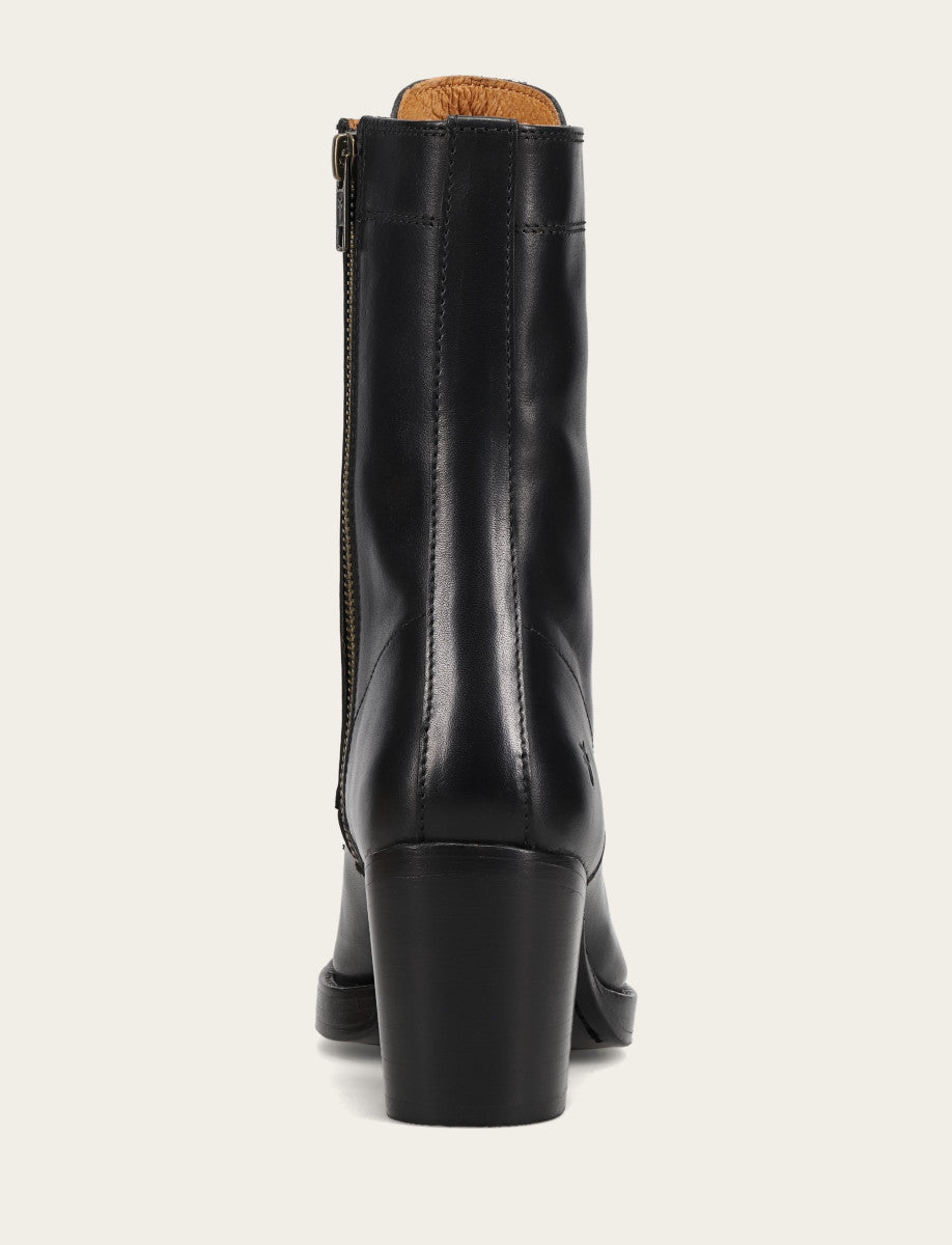 Women's Black Jean Lace Up Boot - Black