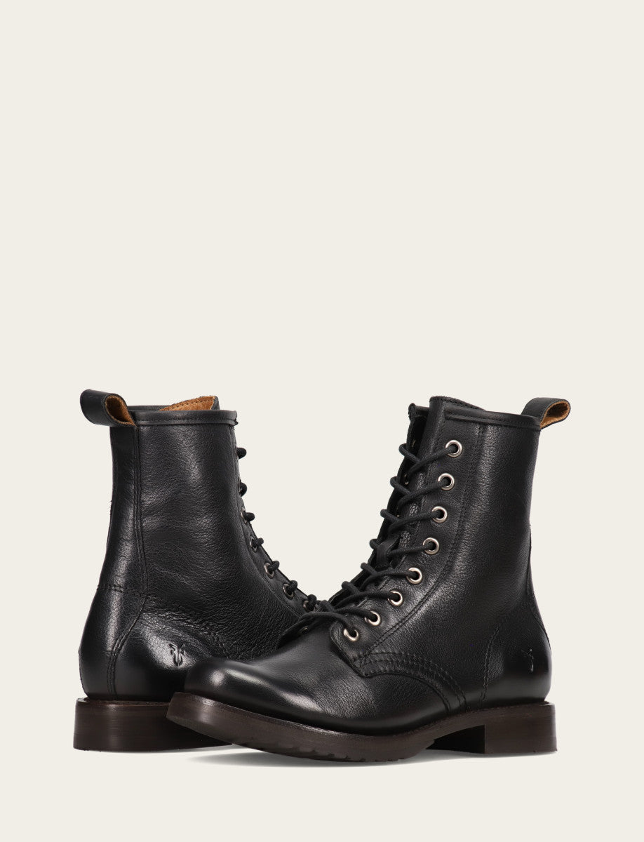 Women's Black Veronica Flex Combat Booties - Black