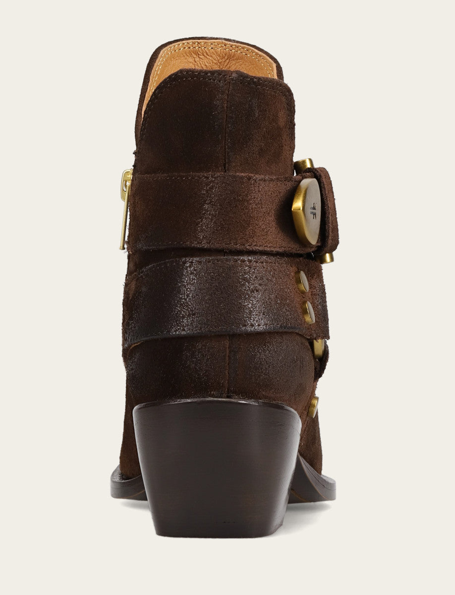 Women's Chocolate Sacha Multi Strap Booties - Chocolate