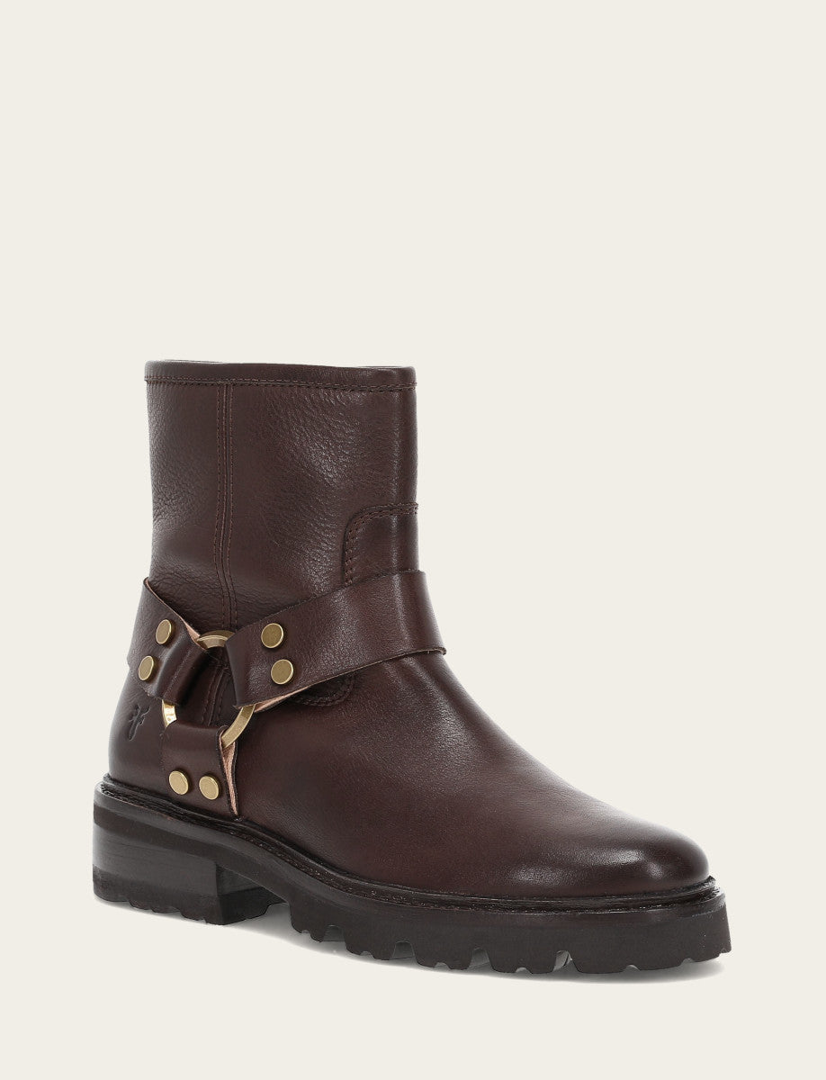 Women's Chocolate Olivia Harness Short Booties - Chocolate
