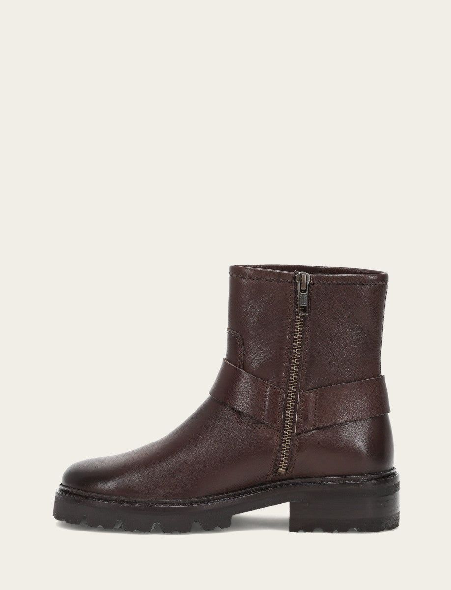 Women's Chocolate Olivia Harness Short Booties - Chocolate