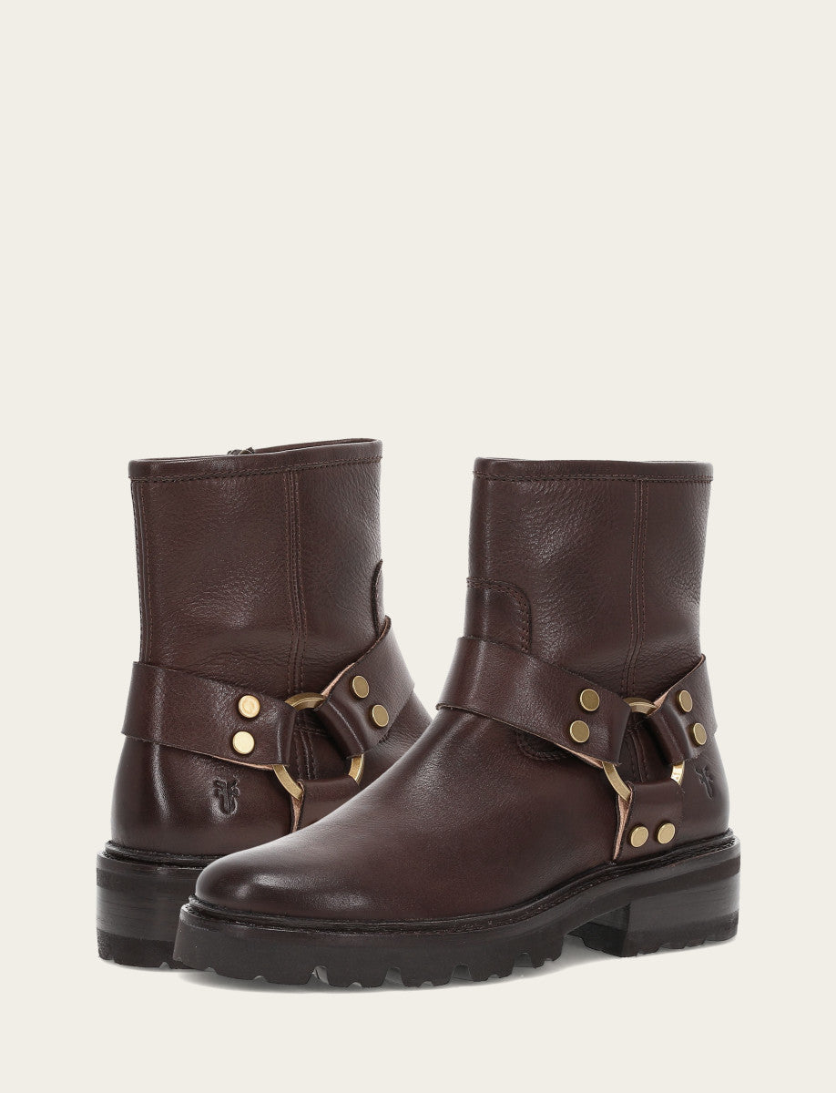 Women's Chocolate Olivia Harness Short Booties - Chocolate