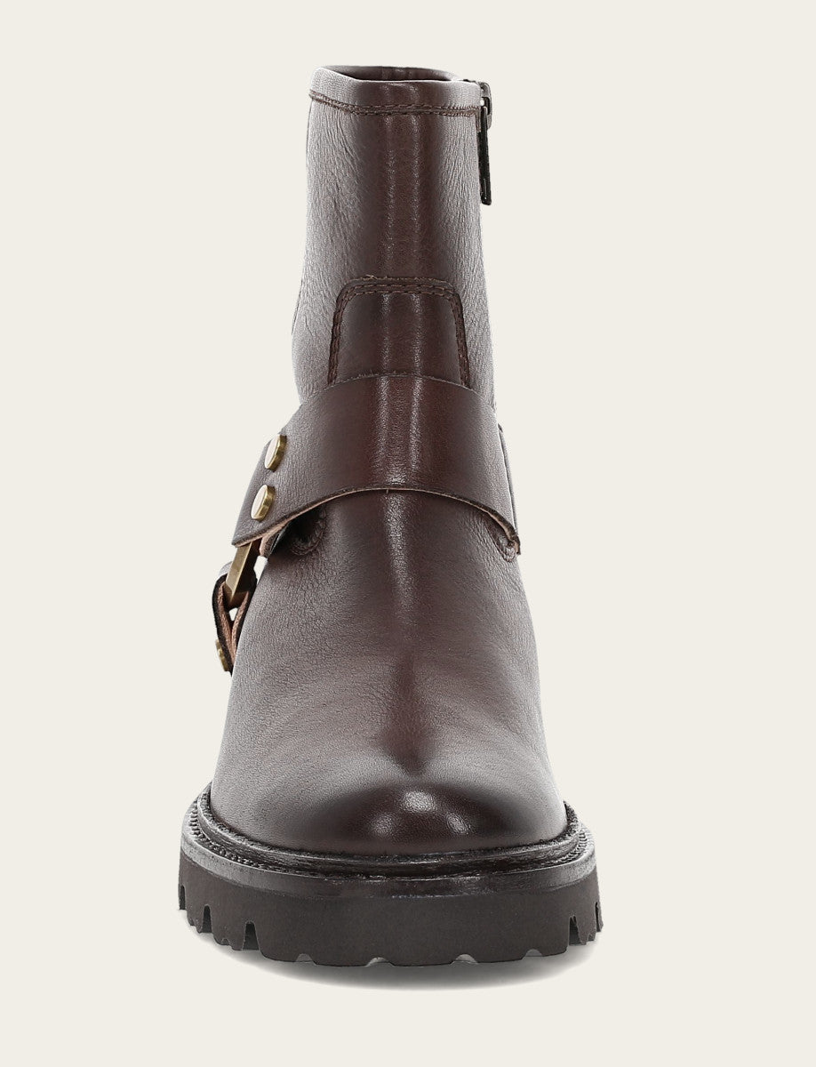 Women's Chocolate Olivia Harness Short Booties - Chocolate