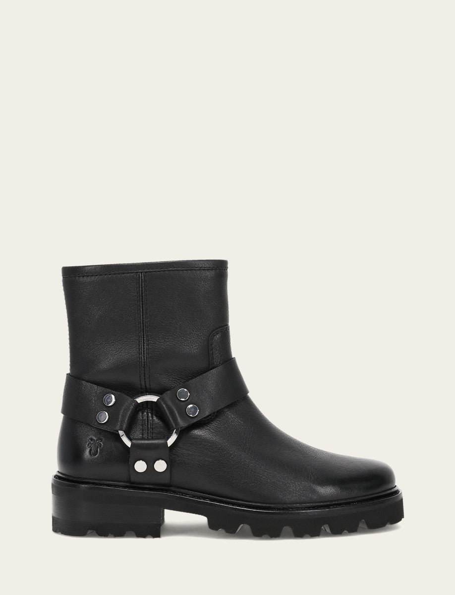 Women's Black Olivia Harness Short Booties - Black