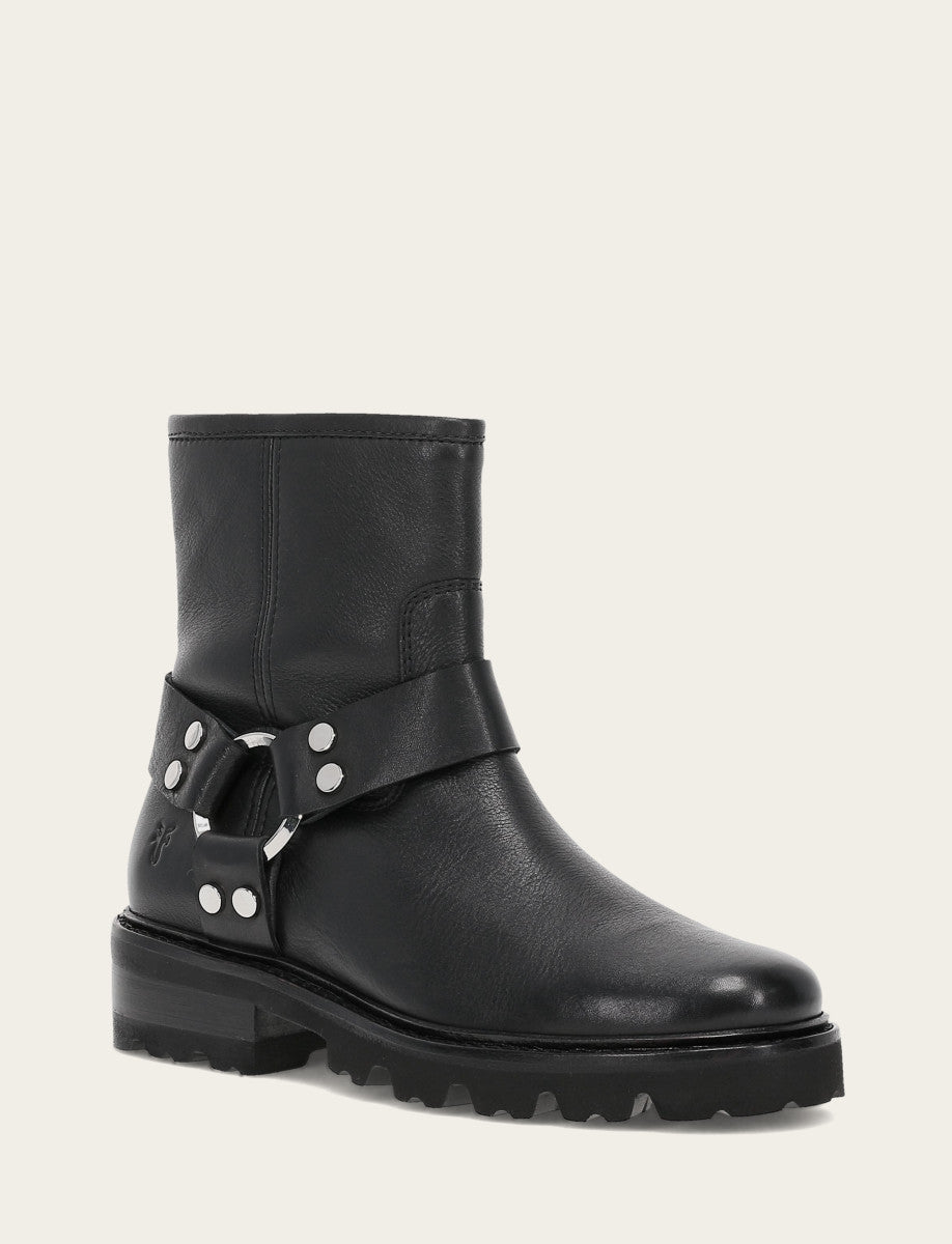 Women's Black Olivia Harness Short Booties - Black