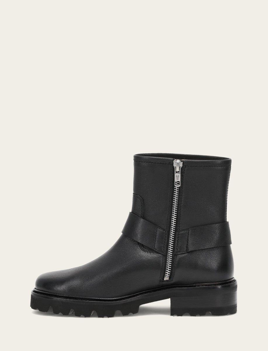 Women's Black Olivia Harness Short Booties - Black
