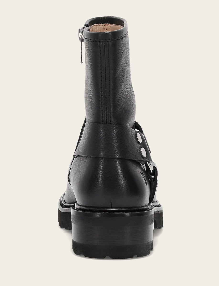 Women's Black Olivia Harness Short Booties - Black
