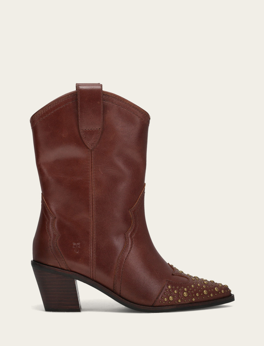 Women's Saddle Sara Wingtip Stud Western Boots - Saddle