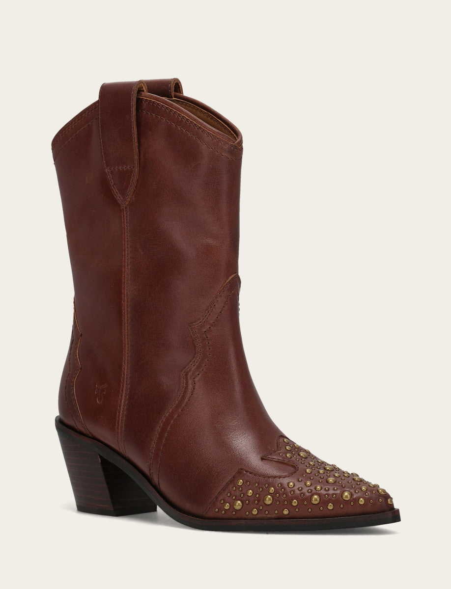 Women's Saddle Sara Wingtip Stud Western Boots - Saddle