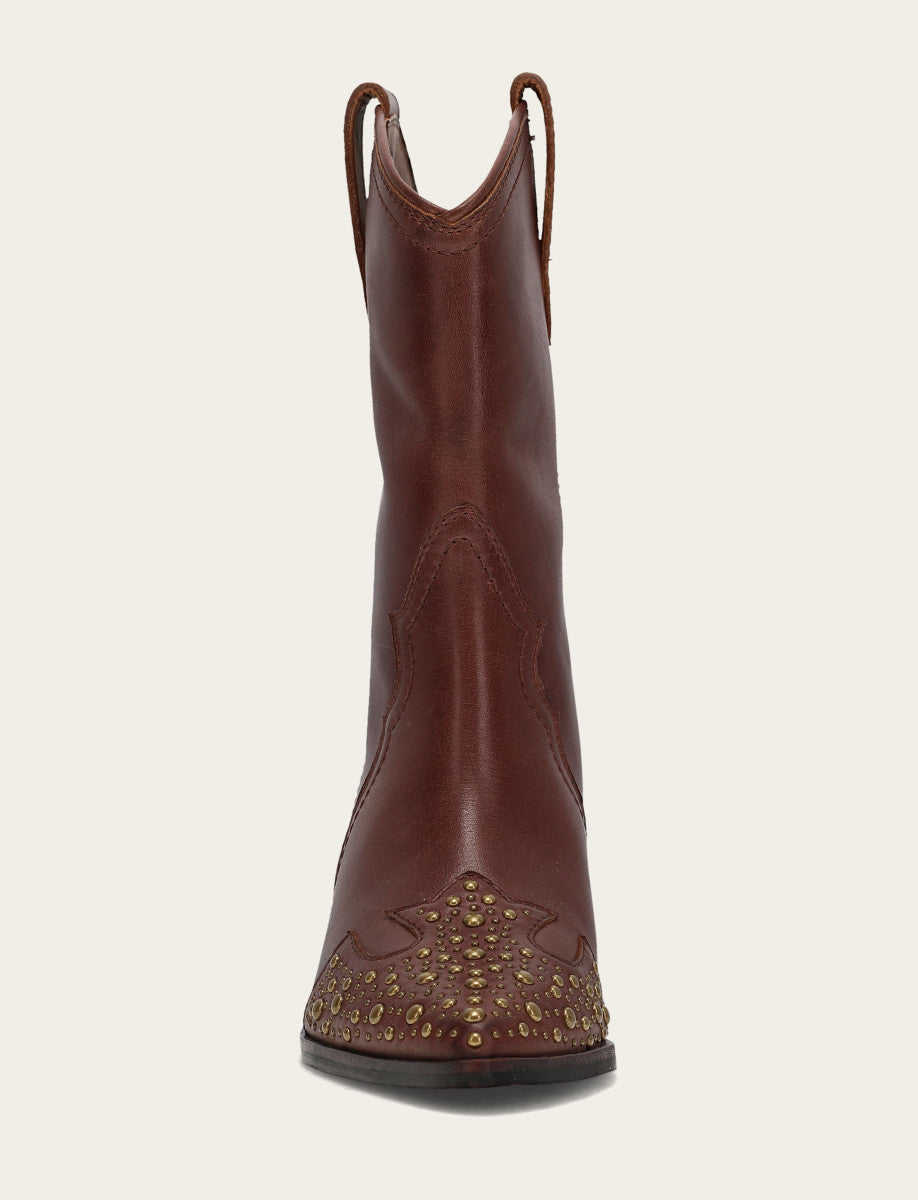 Women's Saddle Sara Wingtip Stud Western Boots - Saddle