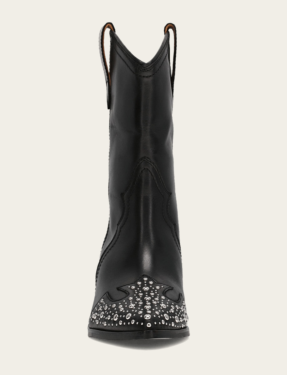 Women's Black Sara Wingtip Stud Boot - Black