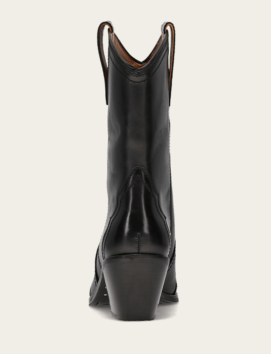 Women's Black Sara Wingtip Stud Boot - Black