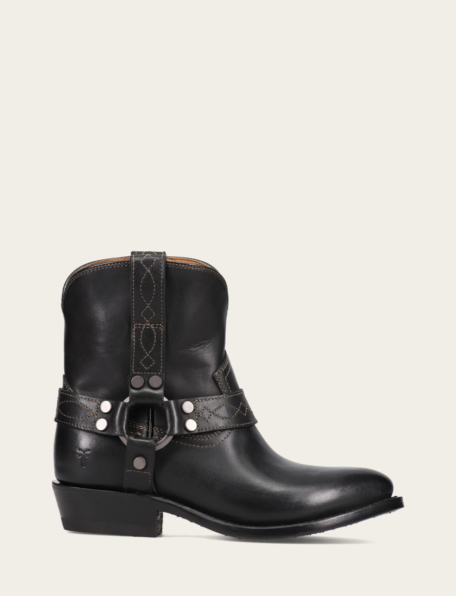 Women's Black Billy Short Harness Booties - Black