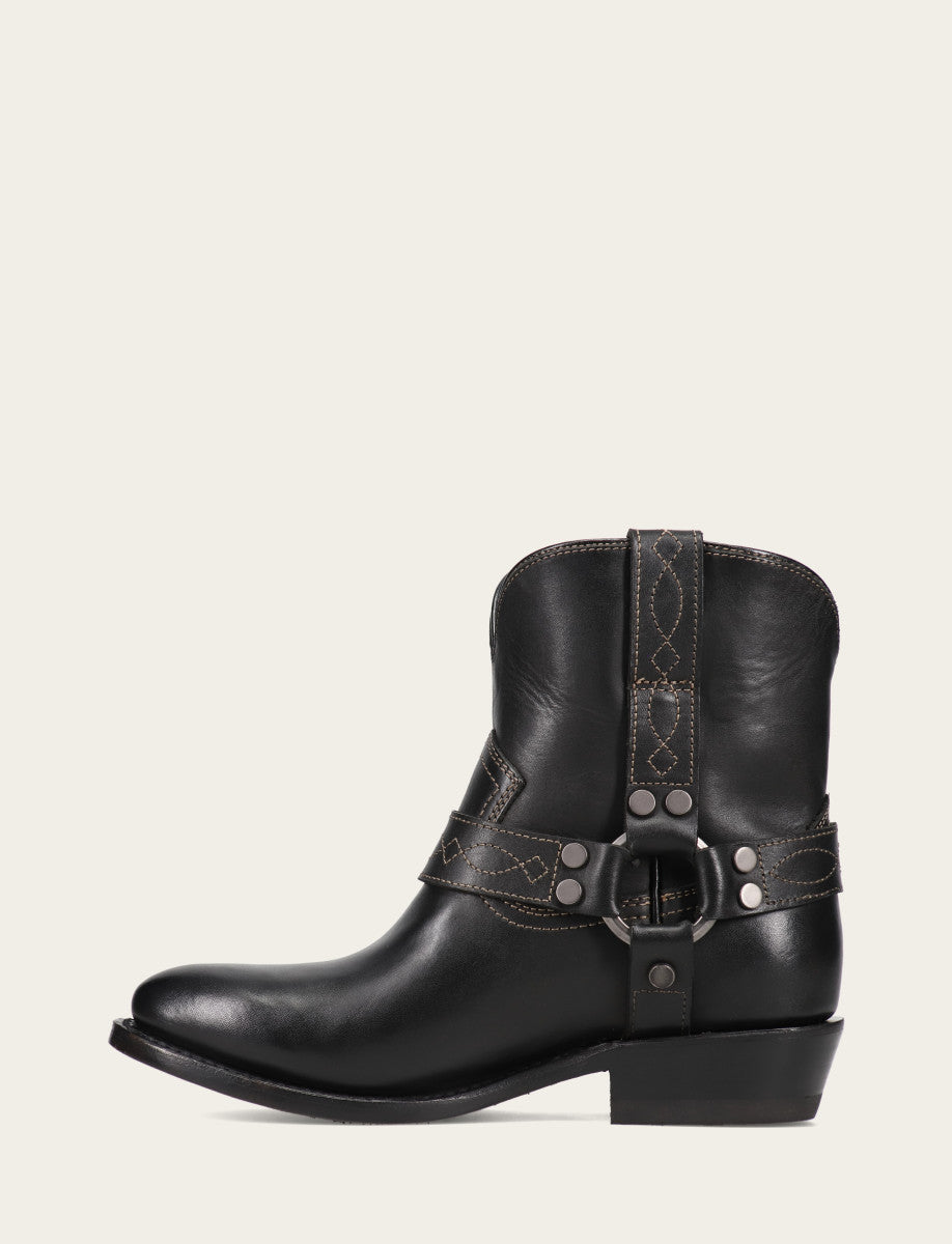 Women's Black Billy Short Harness Booties - Black