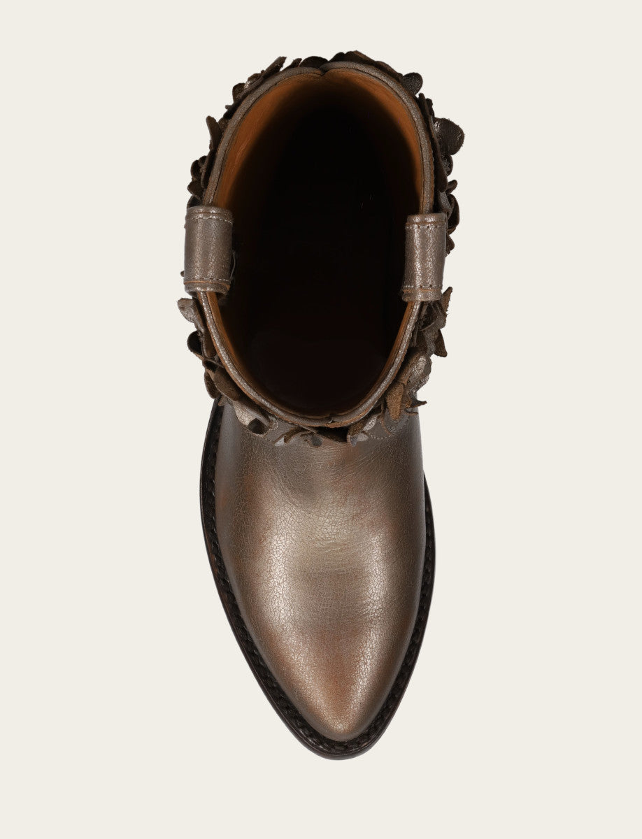 Women's Metallic Stone Billy Flower Boot - Metallic Stone