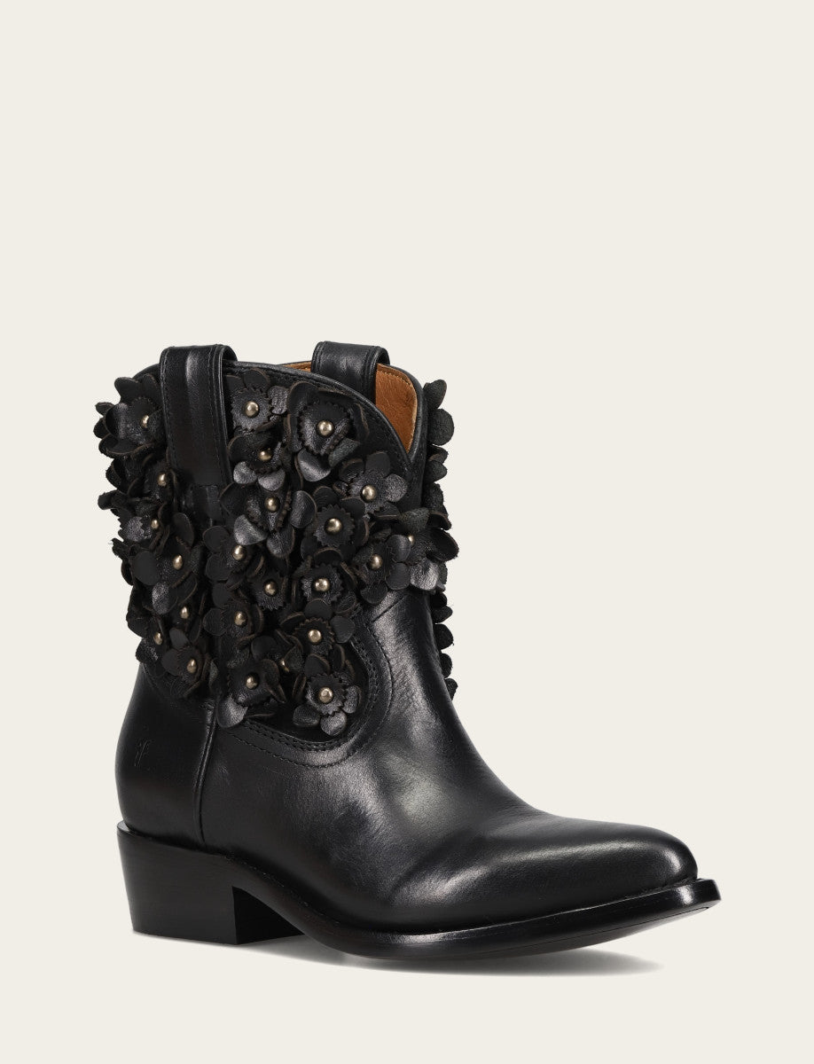 Women's Black Billy Flower Boot - Black
