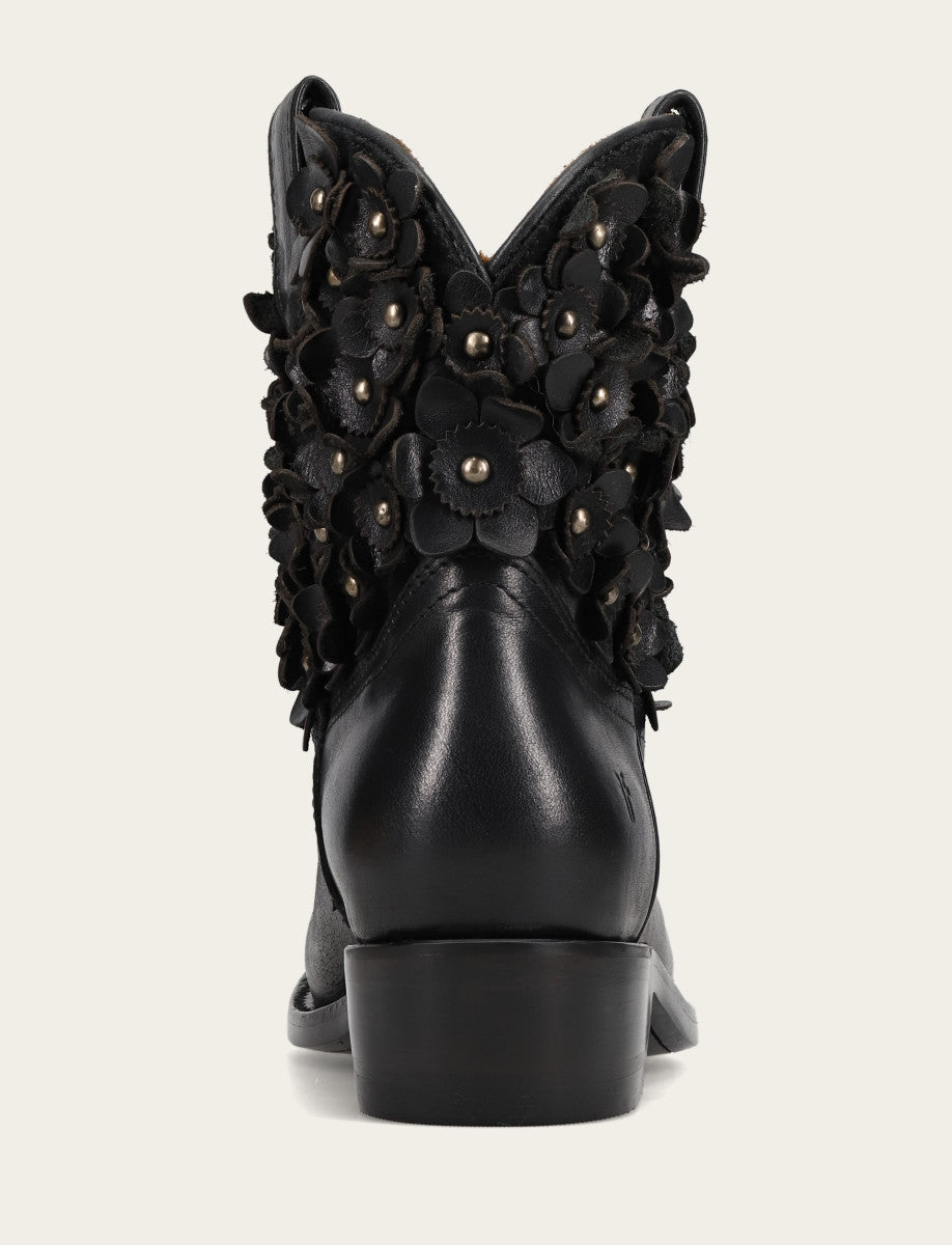 Women's Black Billy Flower Boot - Black