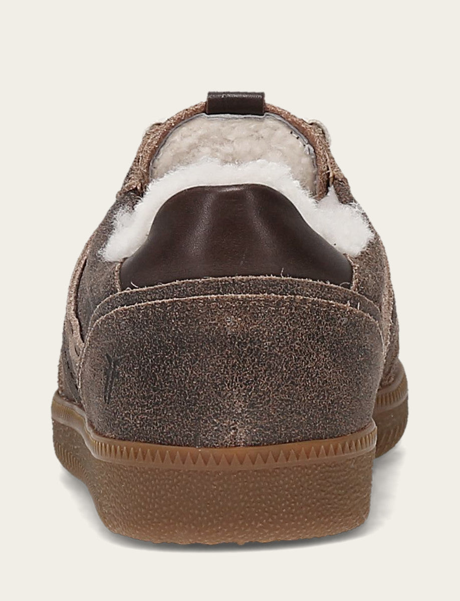 Women's Dark Truffle Milly Low Lace Shearling Sneaker - Dark Truffle