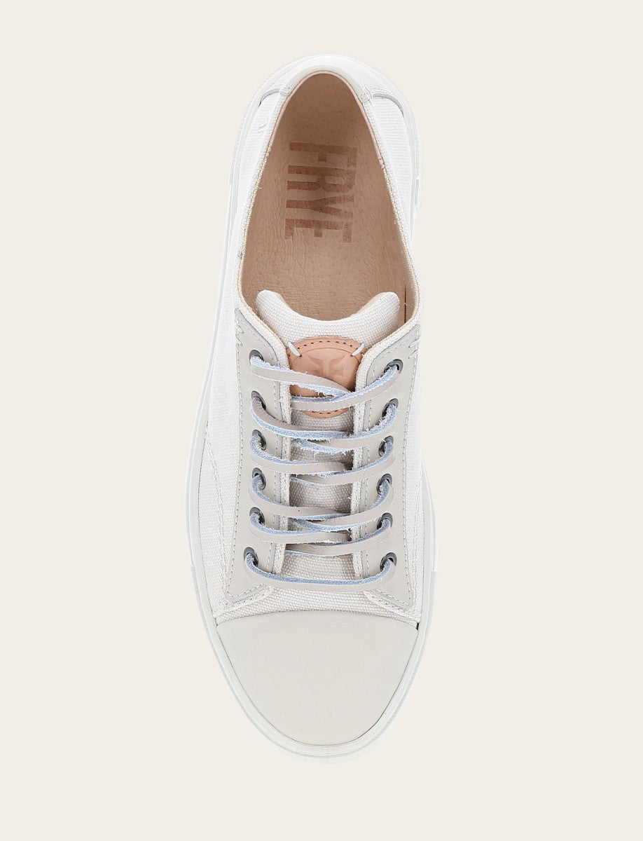 Women's Ivory Ivy Canvas Low Lace Sneakers - Ivory