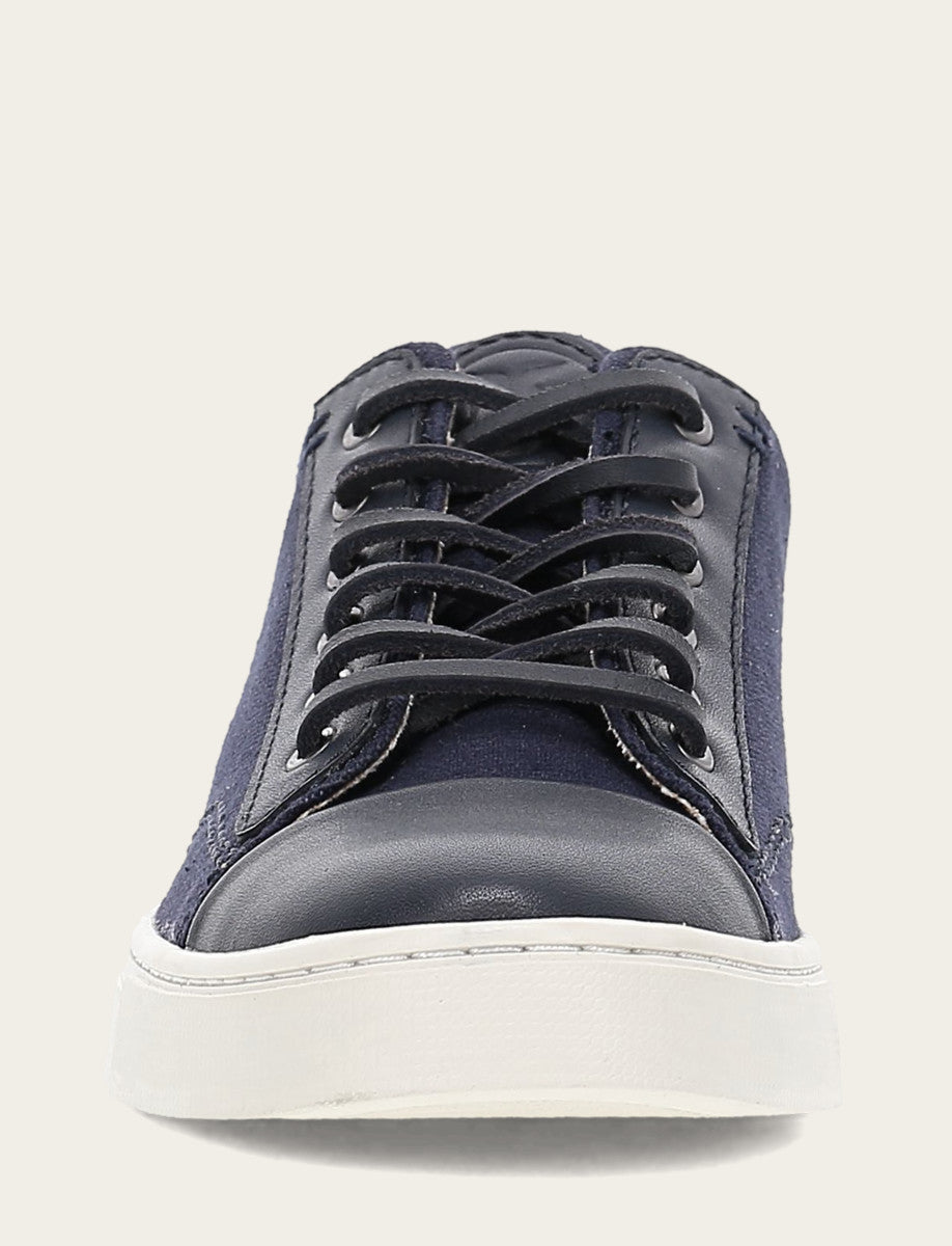 Women's Navy Ivy Canvas Low Lace Sneakers - Navy