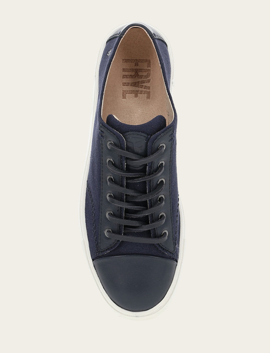Women's Navy Ivy Canvas Low Lace Sneakers - Navy