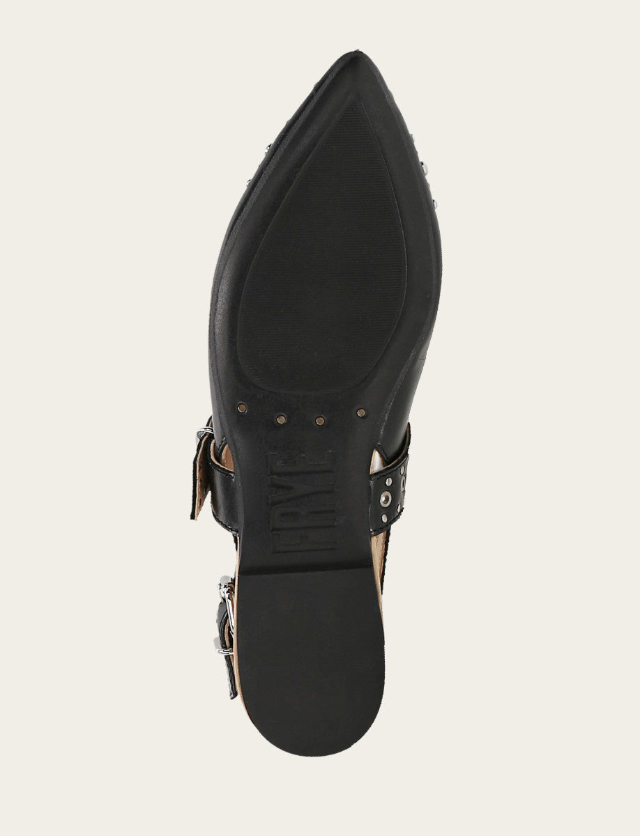 Women's Black Heather Slingback Studded Shoe - Black