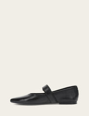 Women's Black Heather Buckle Mary Jane Flats - Black
