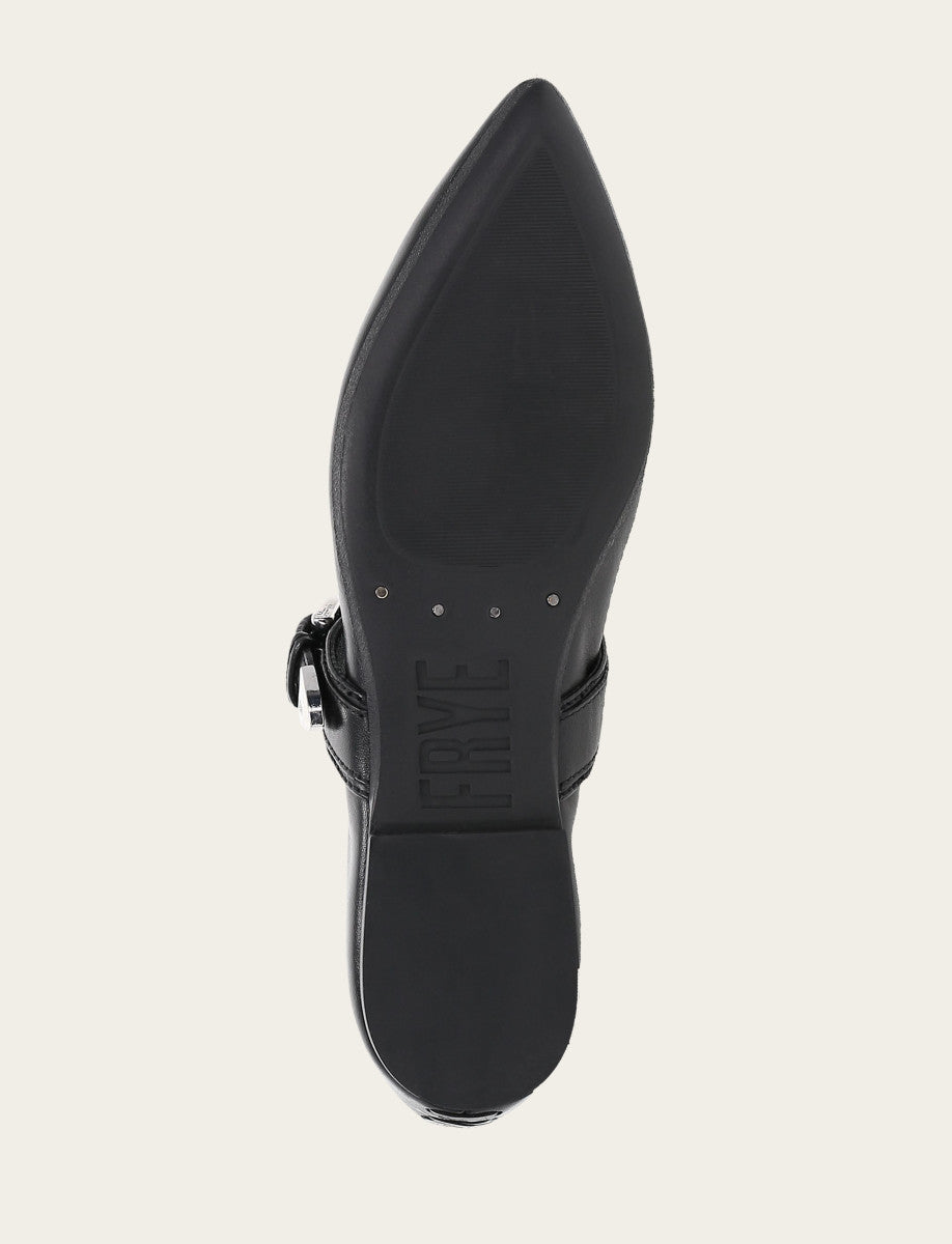 Women's Black Heather Buckle Mary Jane Flats - Black