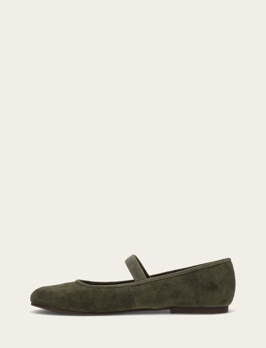 Women's Dark Olive Emma Elastic Mary Jane Shoe - Dark Olive