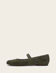 Women's Dark Olive Emma Elastic Mary Jane Shoe - Dark Olive