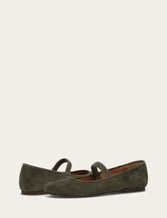 Women's Dark Olive Emma Elastic Mary Jane Shoe - Dark Olive
