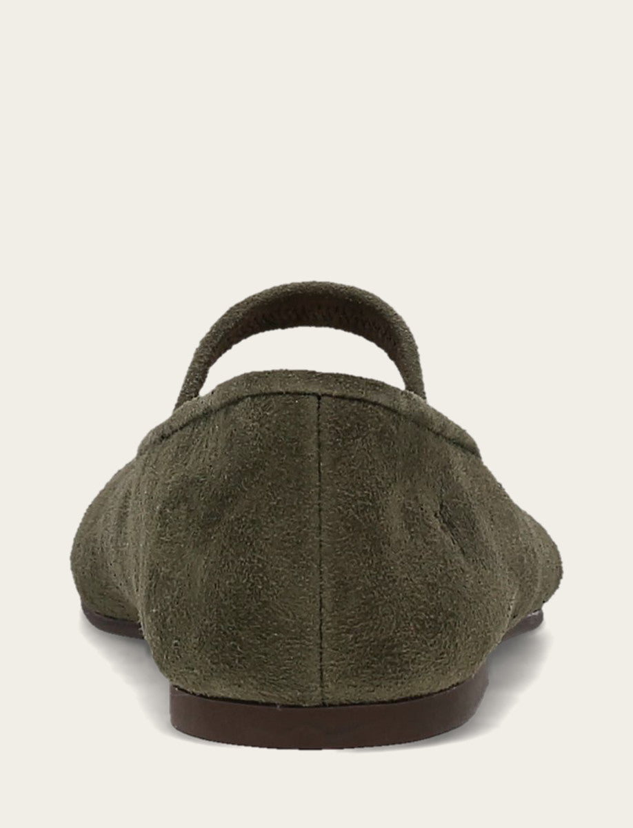 Women's Dark Olive Emma Elastic Mary Jane Shoe - Dark Olive