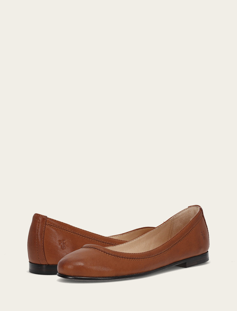 Women's Cognac Carson Ballet Flats - Cognac