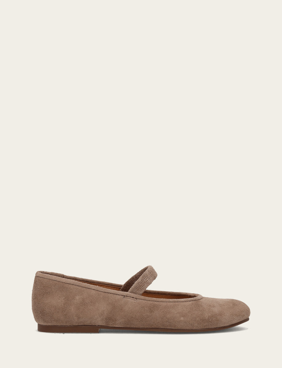 Women's Dark Taupe Emma Elastic Mary Jane Shoe - Dark Taupe