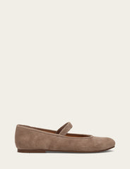 Women's Dark Taupe Emma Elastic Mary Jane Shoe - Dark Taupe