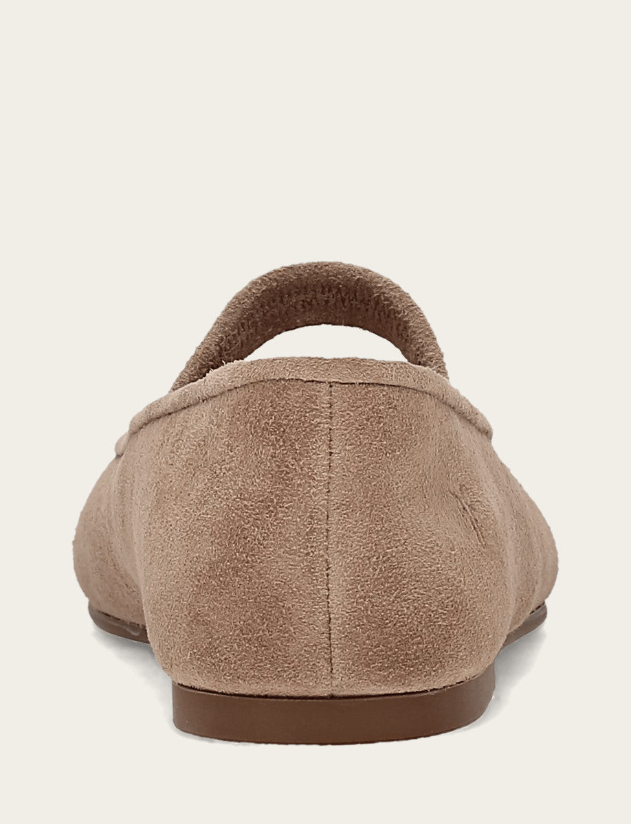 Women's Dark Taupe Emma Elastic Mary Jane Shoe - Dark Taupe