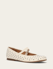 Women's Ecru Emma Studded Mary Jane Shoe - Ecru