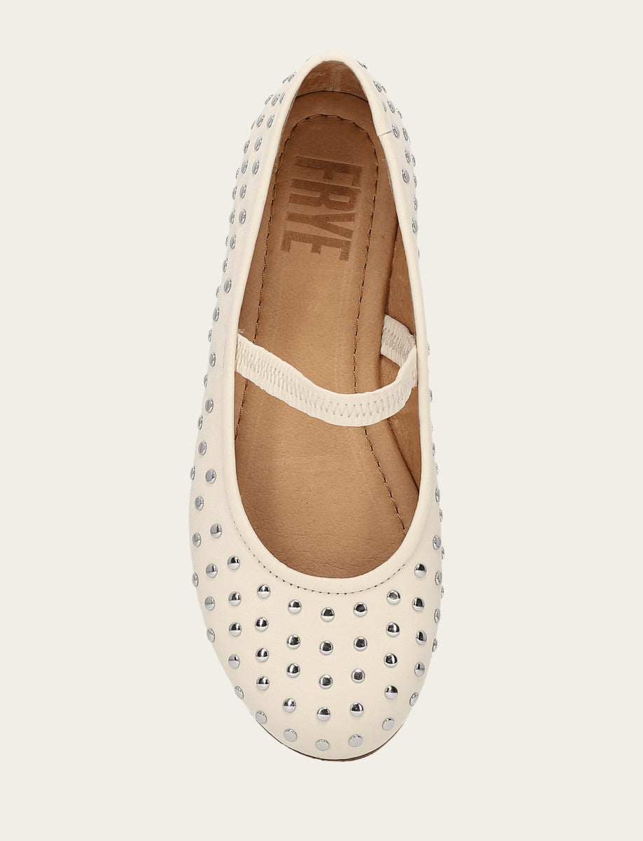 Women's Ecru Emma Studded Mary Jane Shoe - Ecru