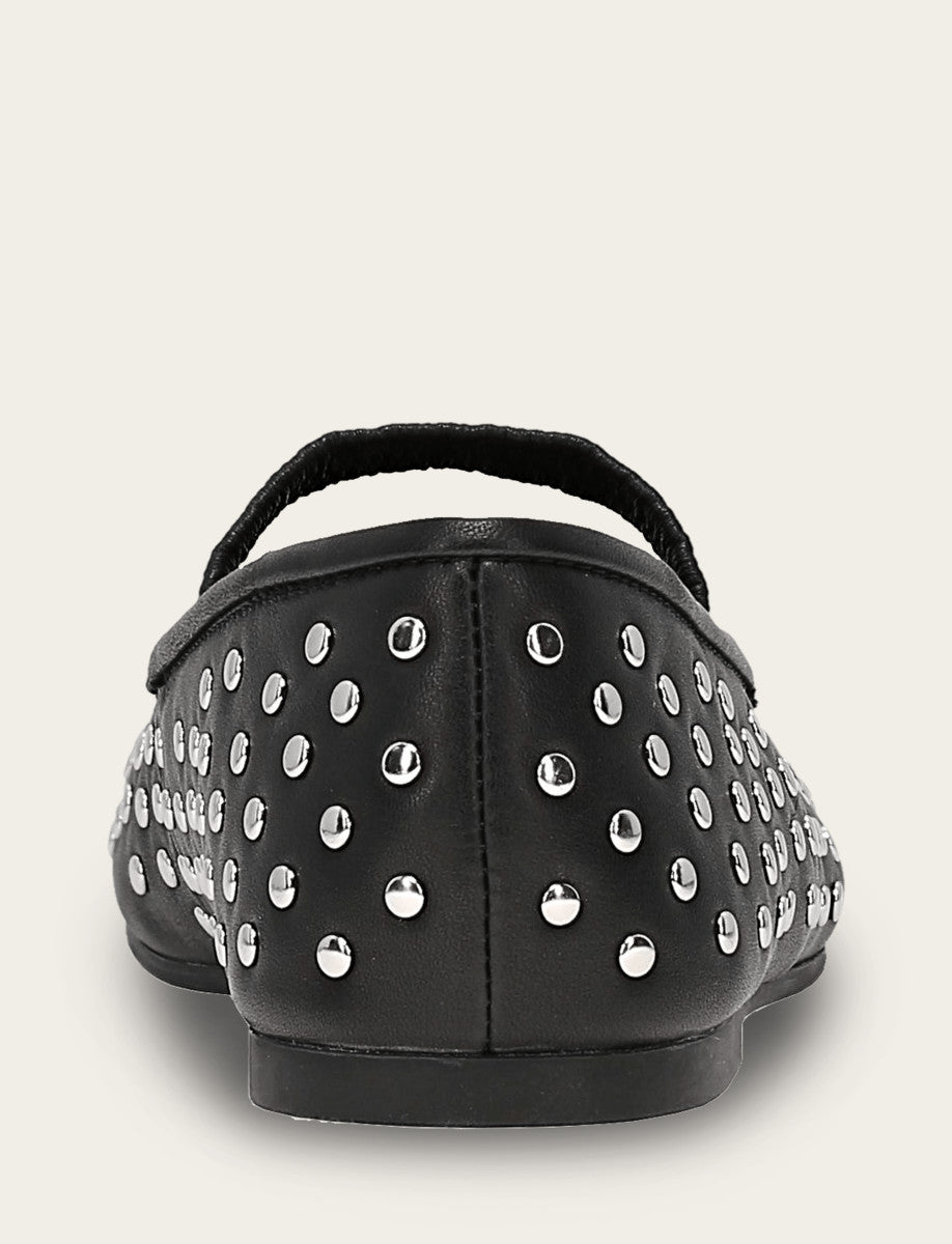 Women's Black Emma Studded Mary Jane Shoe - Black