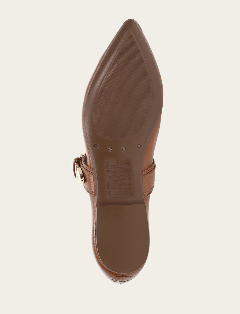 Women's Dark Latte Heather Buckle Mary Jane Flats - Dark Latte