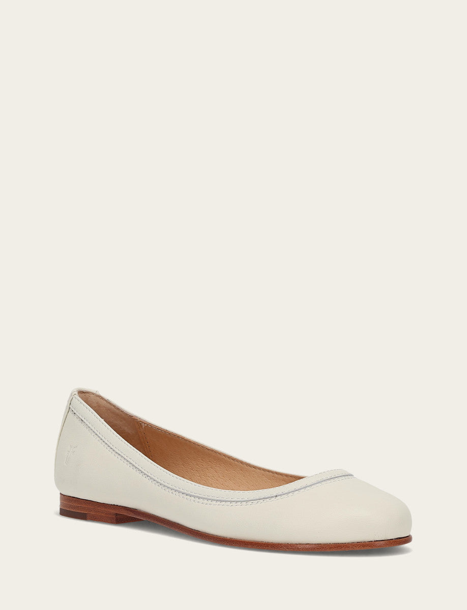 Women's White Carson Ballet Flats - White